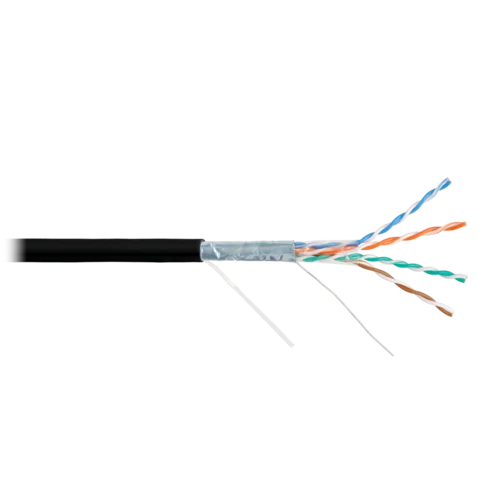 Кабель F/UTP 4 пары, Кат.5e, одножильный, медный, 0,50мм, внутр./внеш., LSZH -40С , черный, 305м